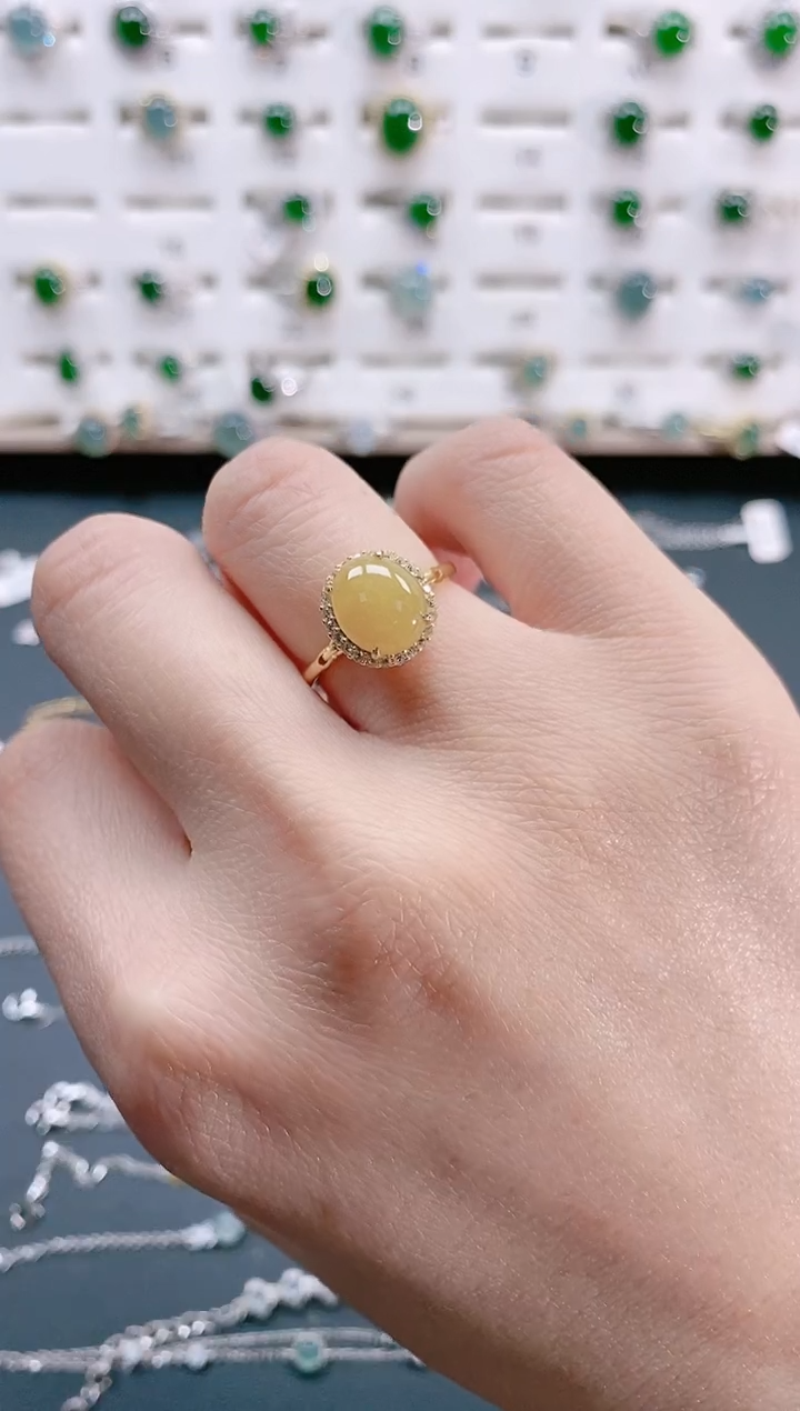 【闪购商品】翡翠戒指银S925镶嵌天然翡翠