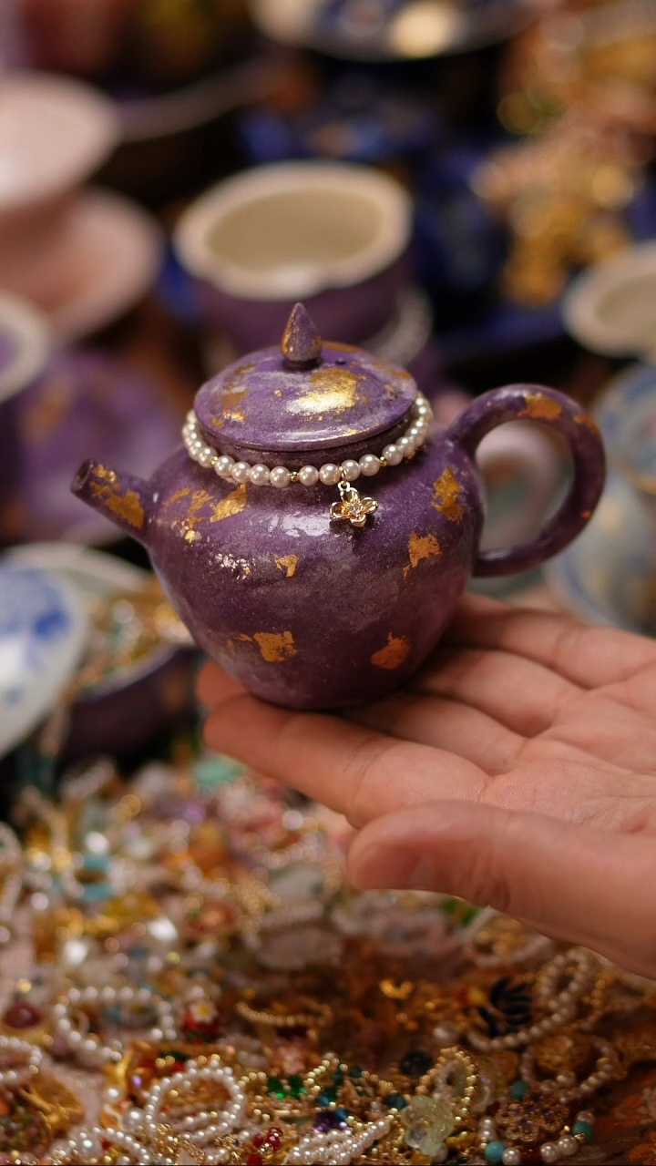 【闪购商品】紫色大漆泡茶壶+链子