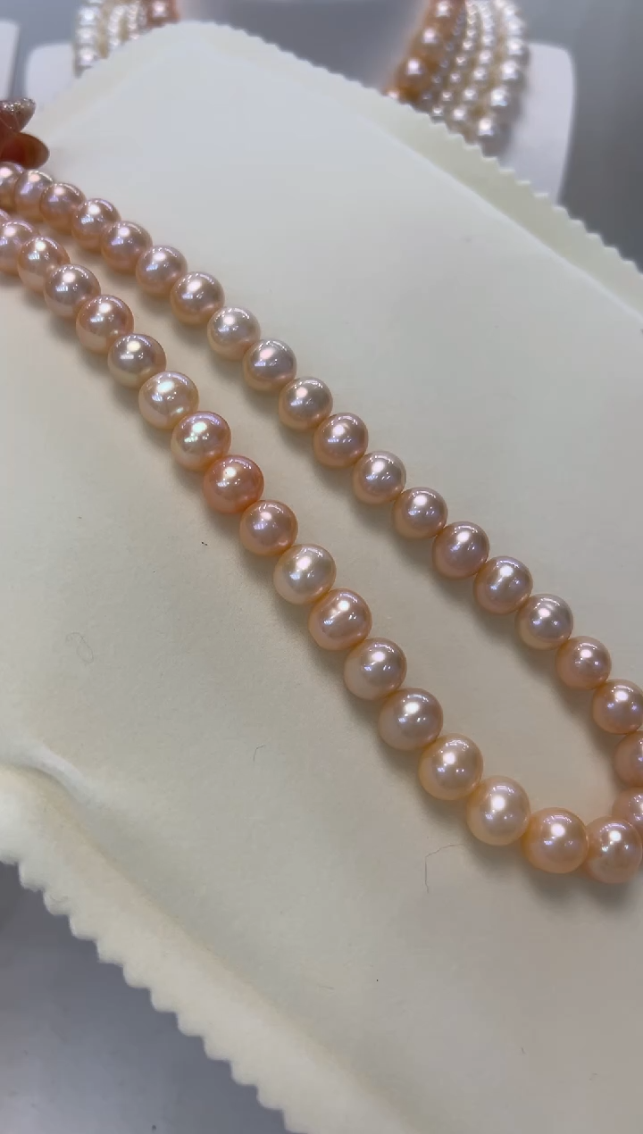 【闪购商品】淡水珍珠项链银S925镶嵌9.5-10.5mm
