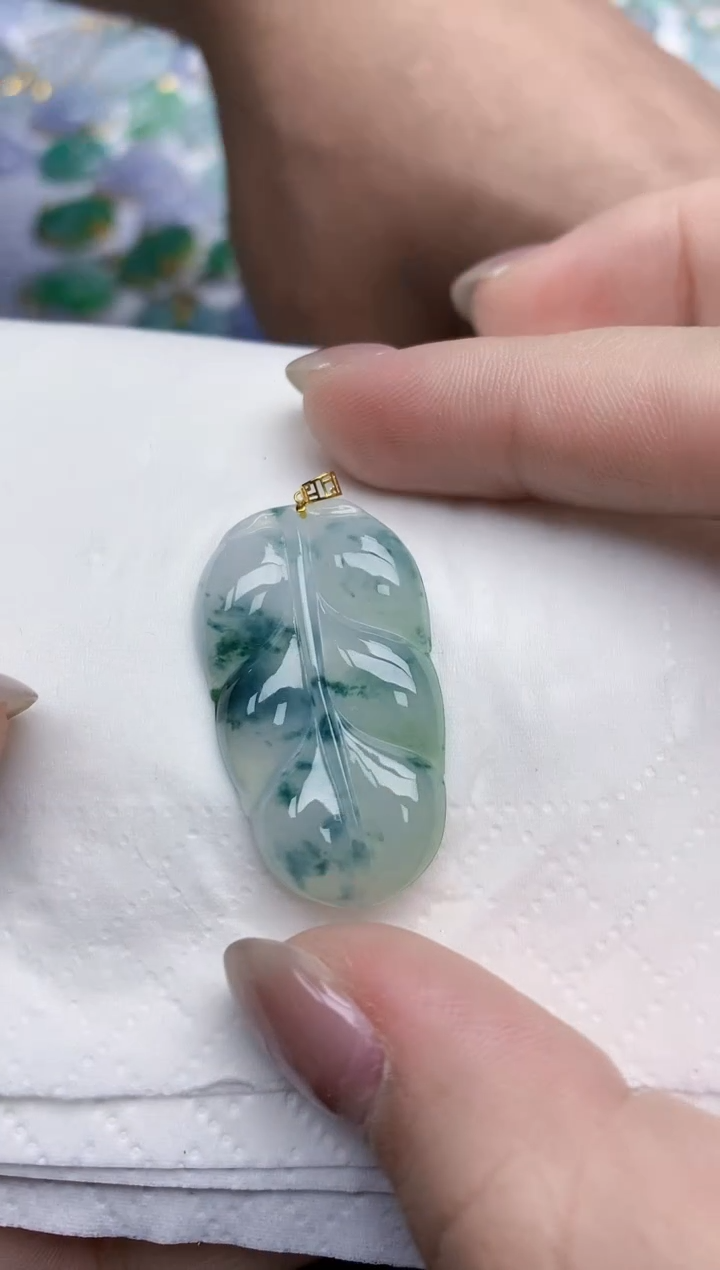 【闪购商品】翡翠颈饰18K金镶嵌天然翡翠A货