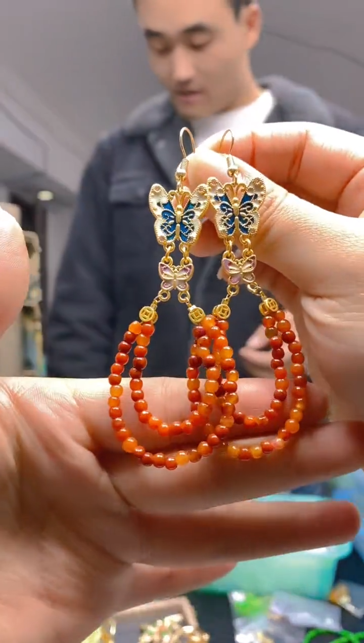 【闪购商品】翡翠耳饰合金0369翡翠耳钩