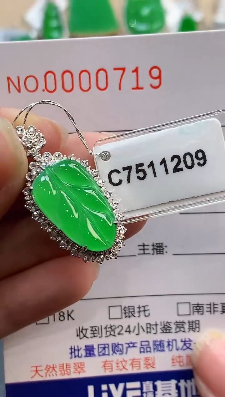 【闪购商品】翡翠吊坠(不含链)18K金镶嵌0719  