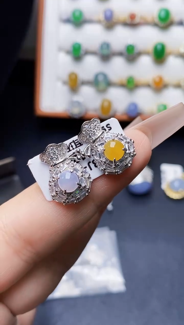 银S925镶嵌戒指翡翠0679