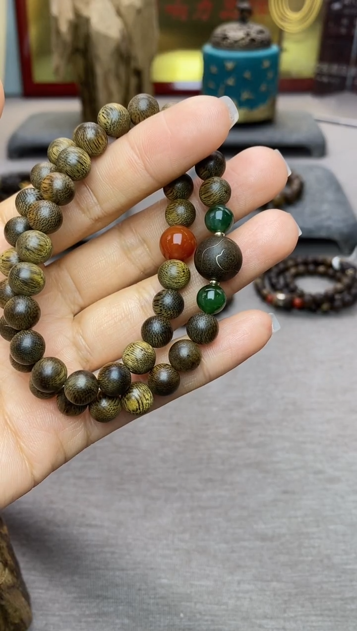 【闪购商品】沉香手串芽庄黄棋楠沉水老料0.8＋祥云1.2设计