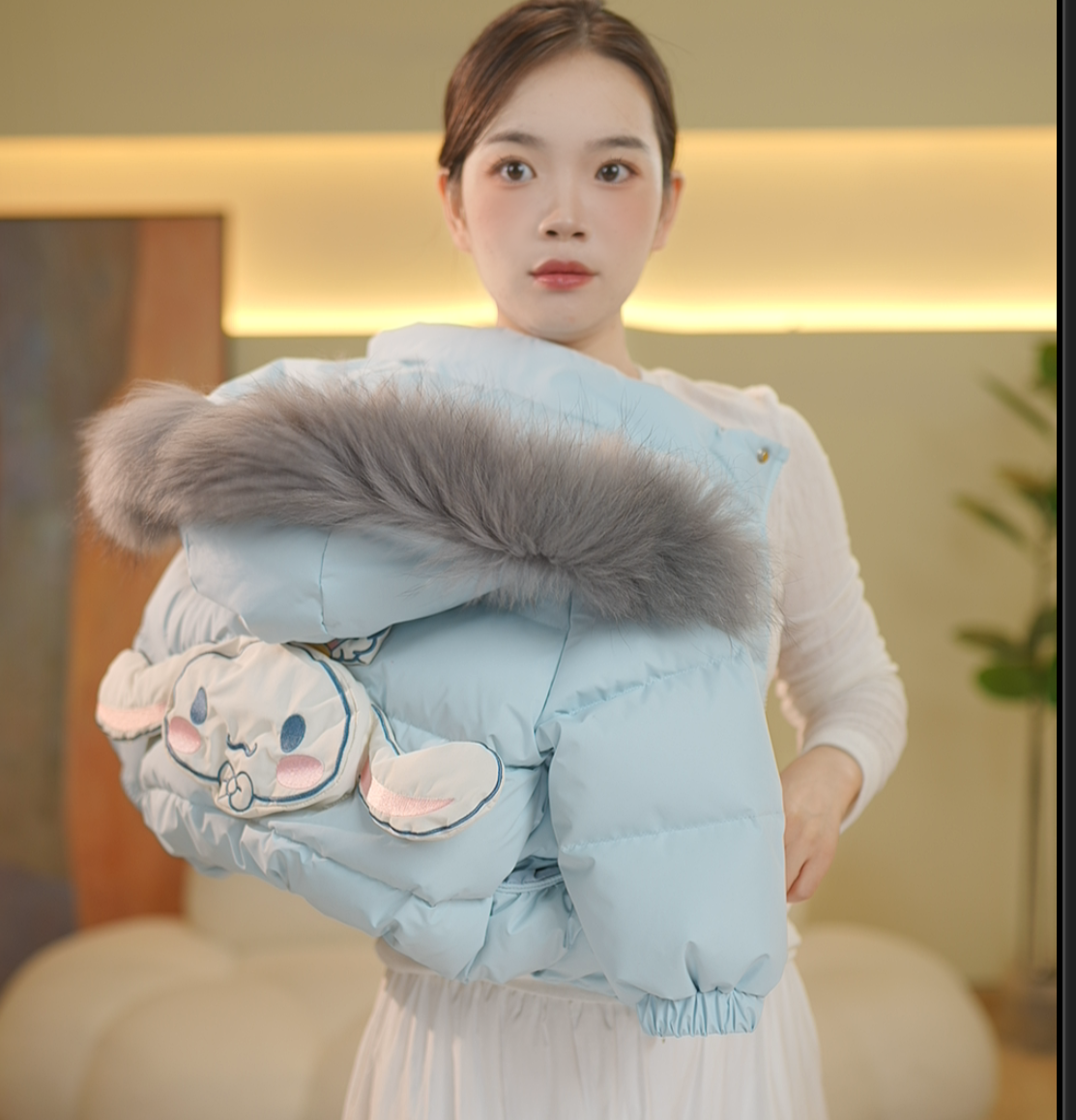 【壹心童品】简尼熊冬款原创设计卡通带帽羽绒服JDW5087