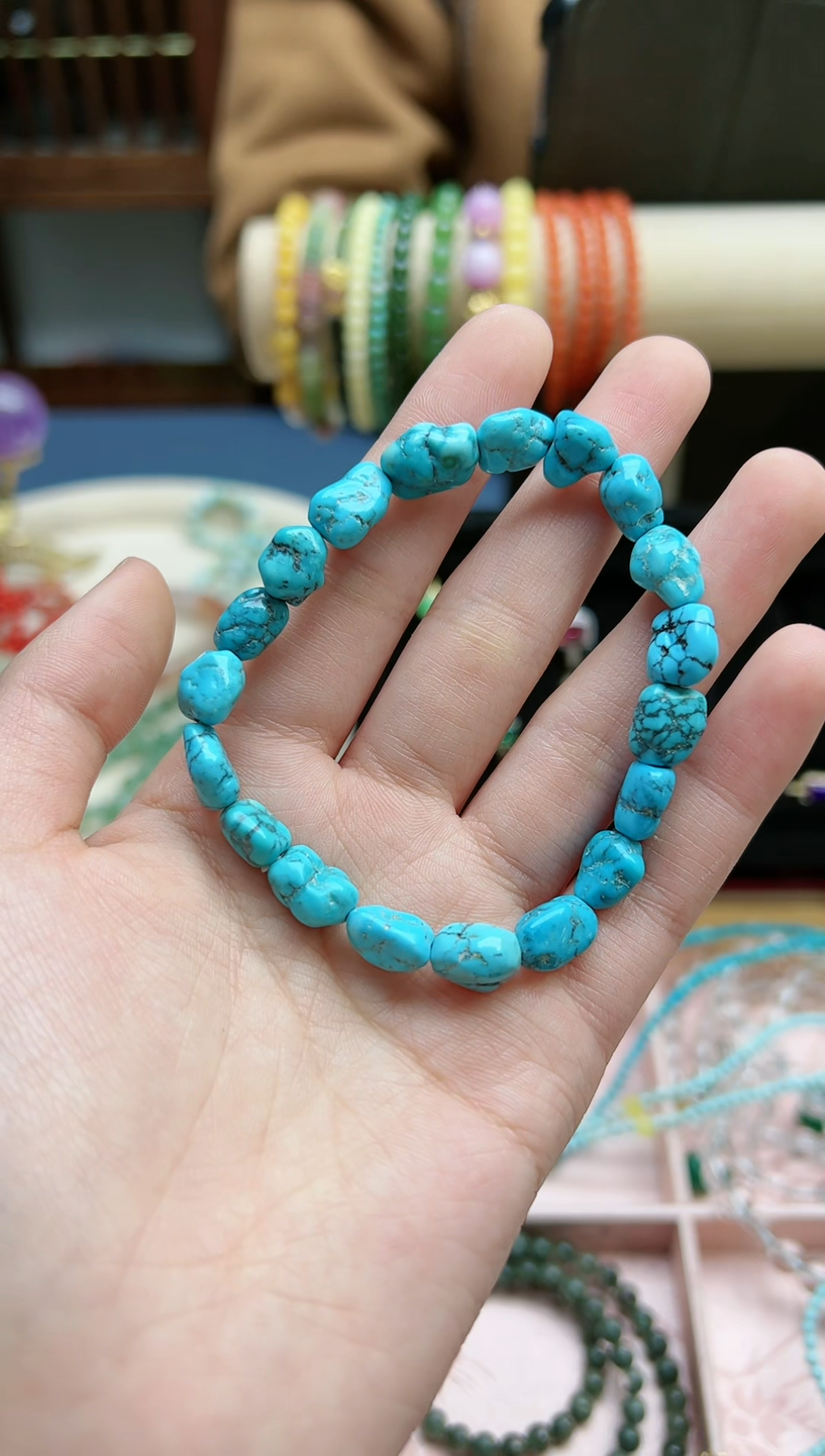 【闪购商品】绿松石手串未镶嵌松石随型手串*1 G