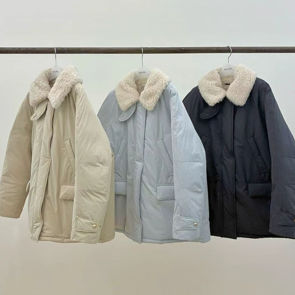 【小晴】东大门Eru家羊羔毛翻领派克中长款羽绒服 NO退换!!!