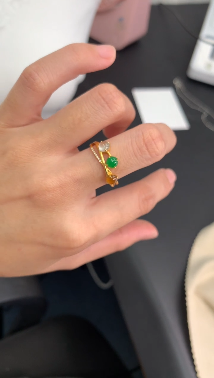 【闪购商品】定制翡翠18K金镶嵌模式推广期24小时鉴赏期