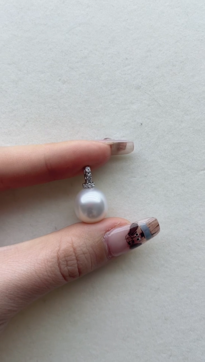 银S925镶嵌海水珍珠吊坠46