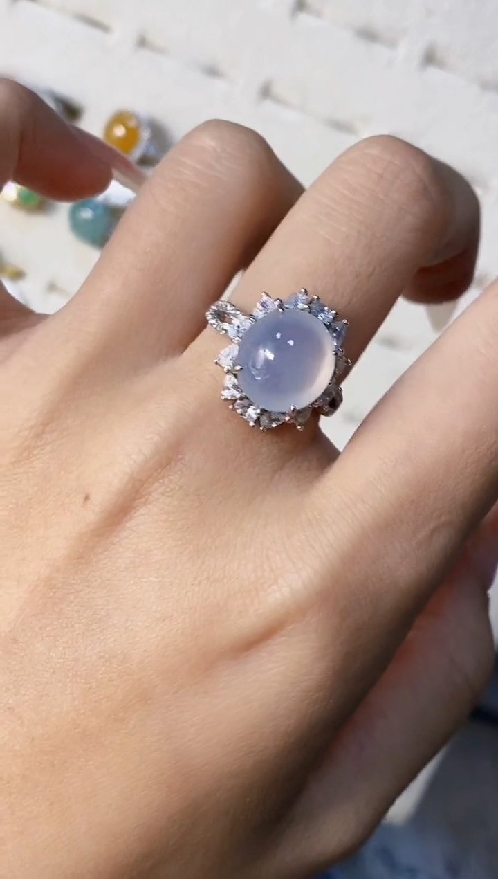 银S925镶嵌戒指翡翠4041