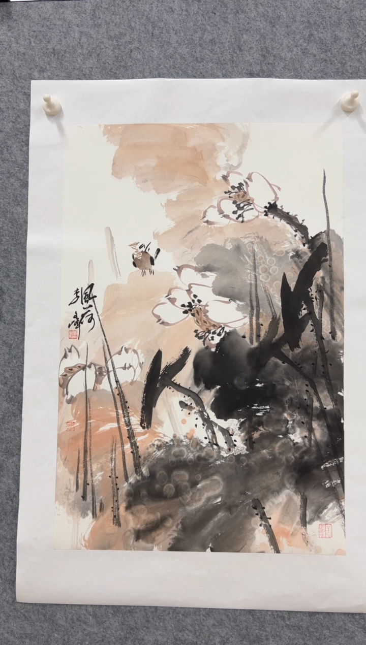 国画李文峰四尺三开精品花鸟