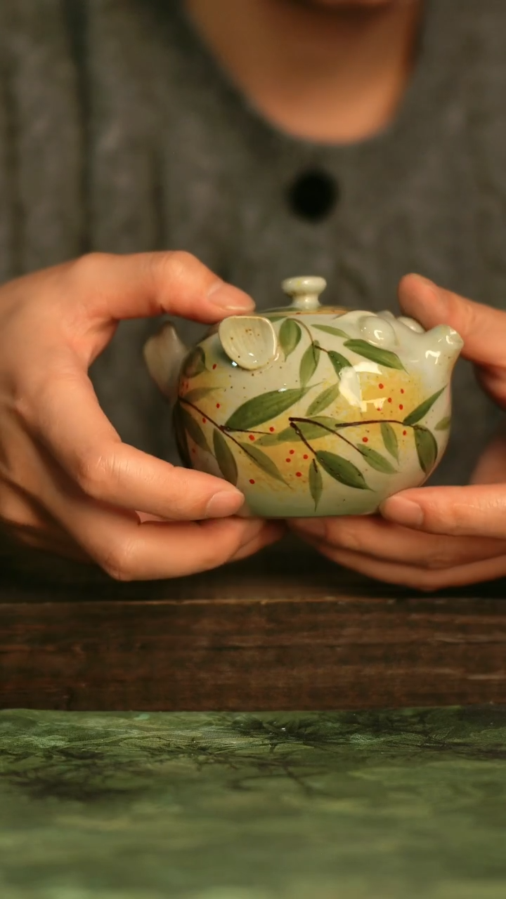 釉下彩手工手绘瓷器青诗集手工手绘瓷器