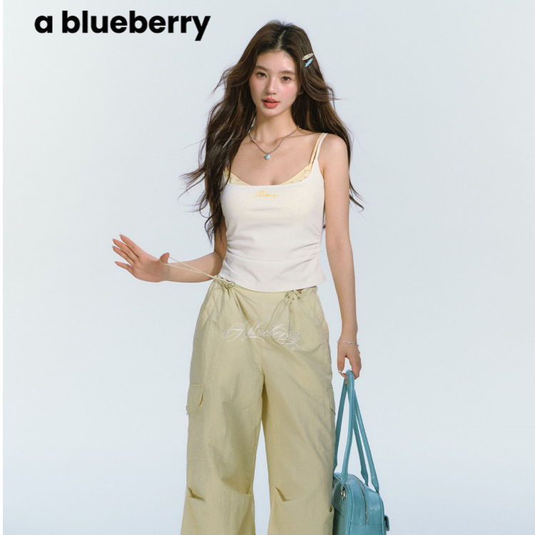 【徐若晗同款】ablueberry工装裤女夏薄款宽松口袋休闲阔腿长裤