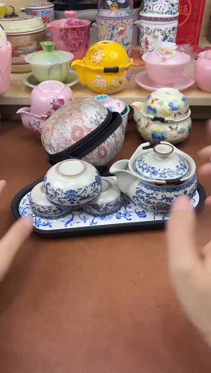 陶陶瓷茶具摆件旅行套组