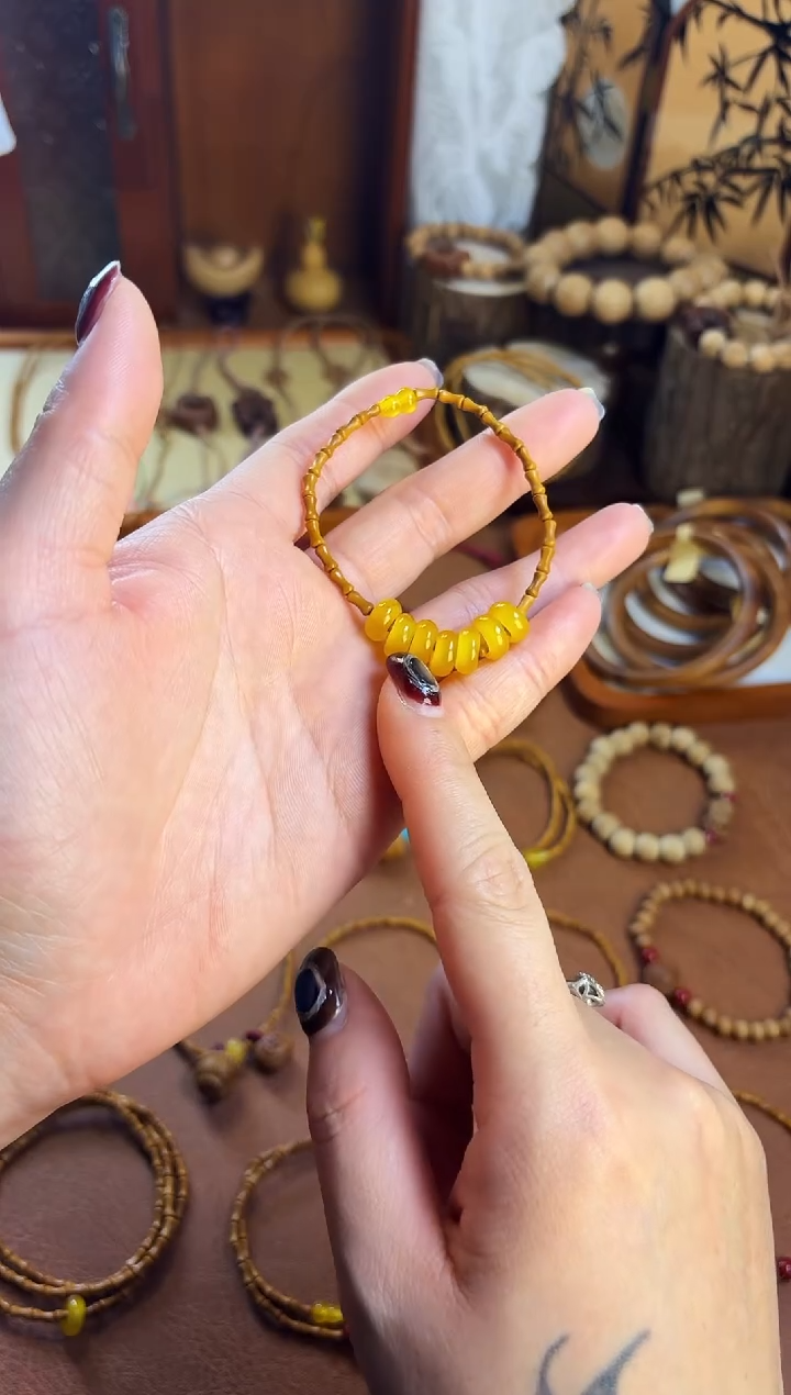 手串桃核桃源行 竹节七宝福禄