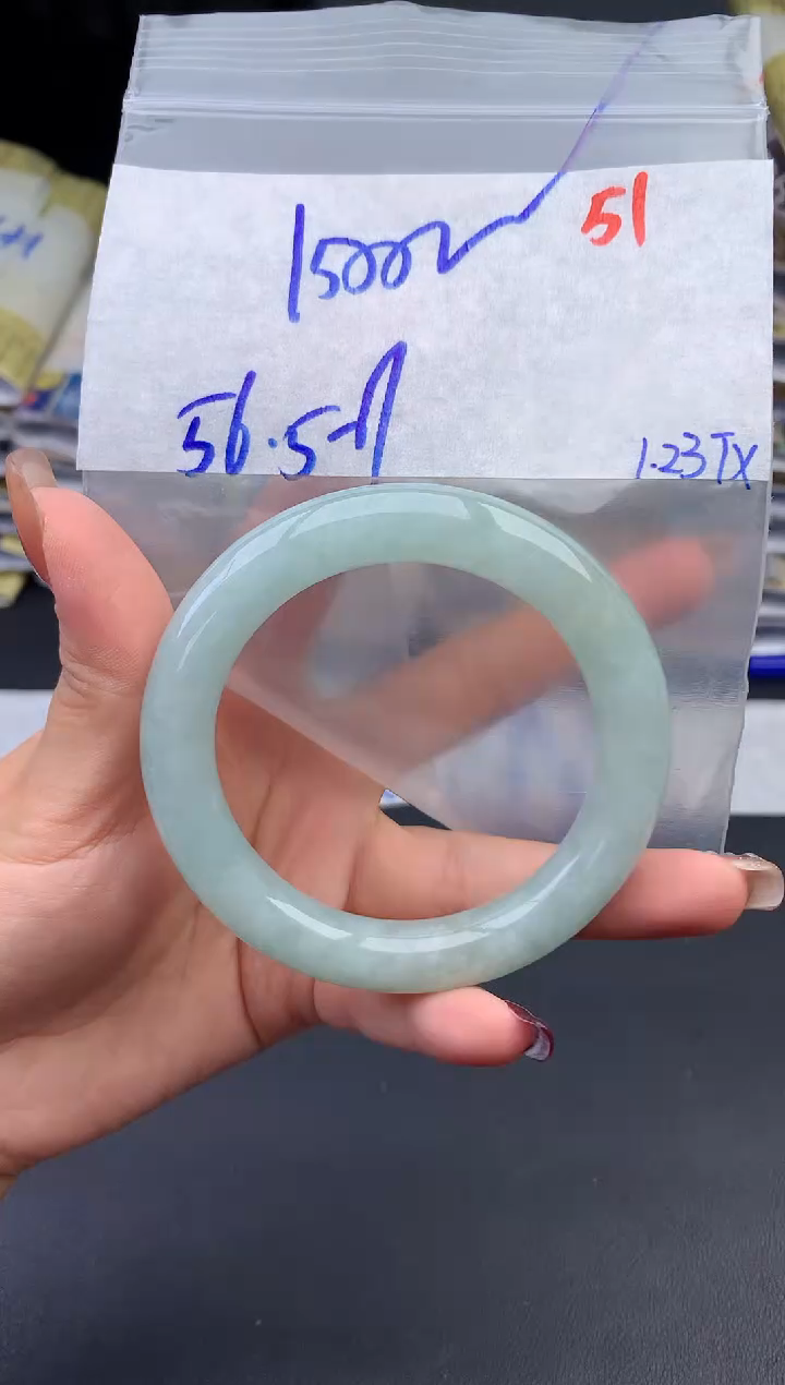 【闪购商品】定制翡翠未镶嵌毛货需精细抛光51手镯1件+1500元