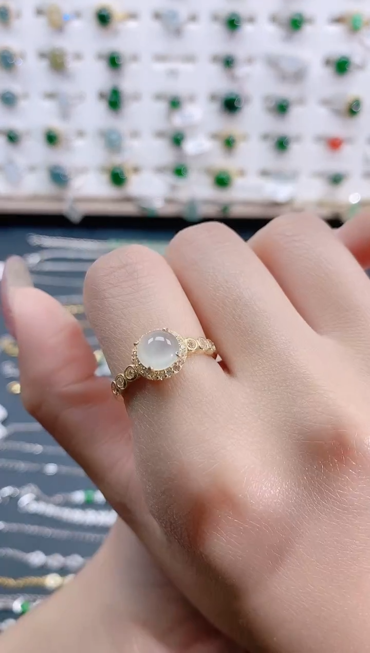 【闪购商品】翡翠银S925镶嵌戒指天然翡翠