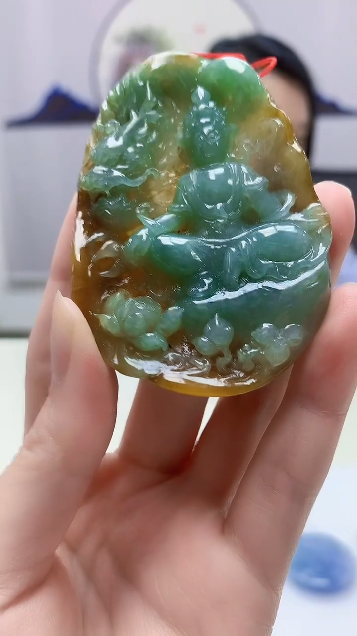 【闪购商品】定制翡翠未镶嵌3123zm-毛货挂件观音224