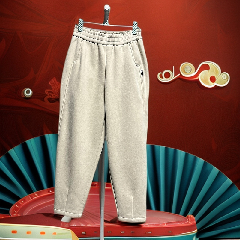 2540女款时尚加绒萝卜裤哈伦裤小个子版八分裤高垂感百搭裤子