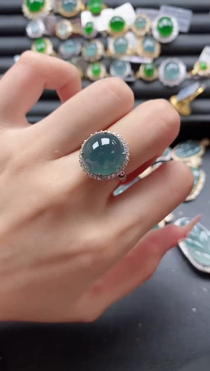 【闪购商品】翡翠戒指银S925镶嵌51511