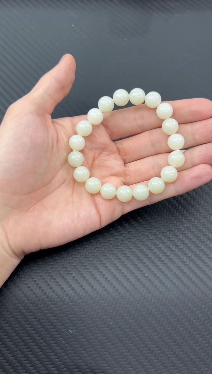 【闪购商品】和田玉手串未镶嵌且末微色差米达卡10手串