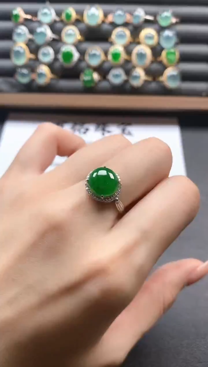 银S925镶嵌戒指翡翠51151