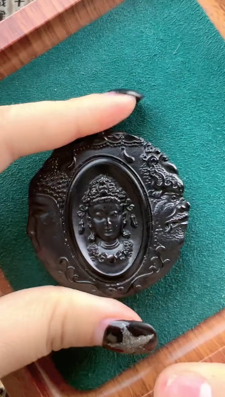 【闪购商品】和田玉颈饰未镶嵌新疆和田玉墨玉佛魔牌子吊坠