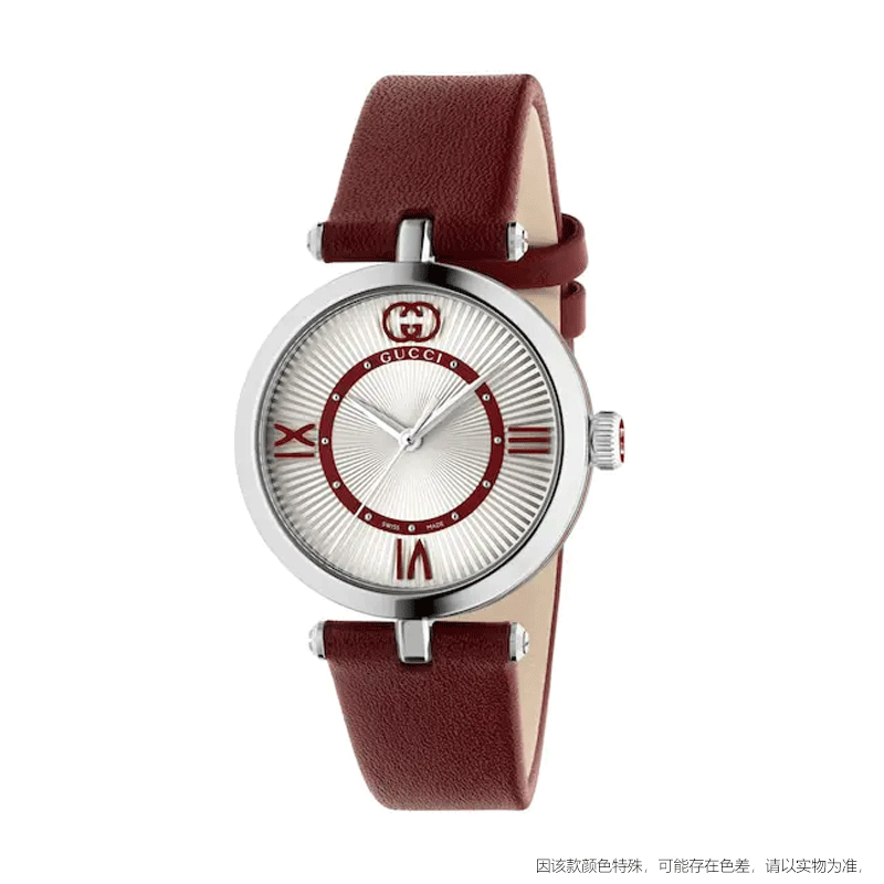【Cc专属】古驰Model 2000系列紫红色30MM石英腕表YA167508