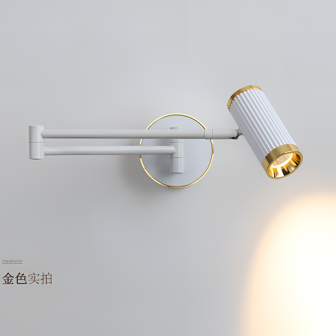 跃豪护眼卧室床头壁灯2025年新款摇臂可折叠北欧简约创意阅读壁灯