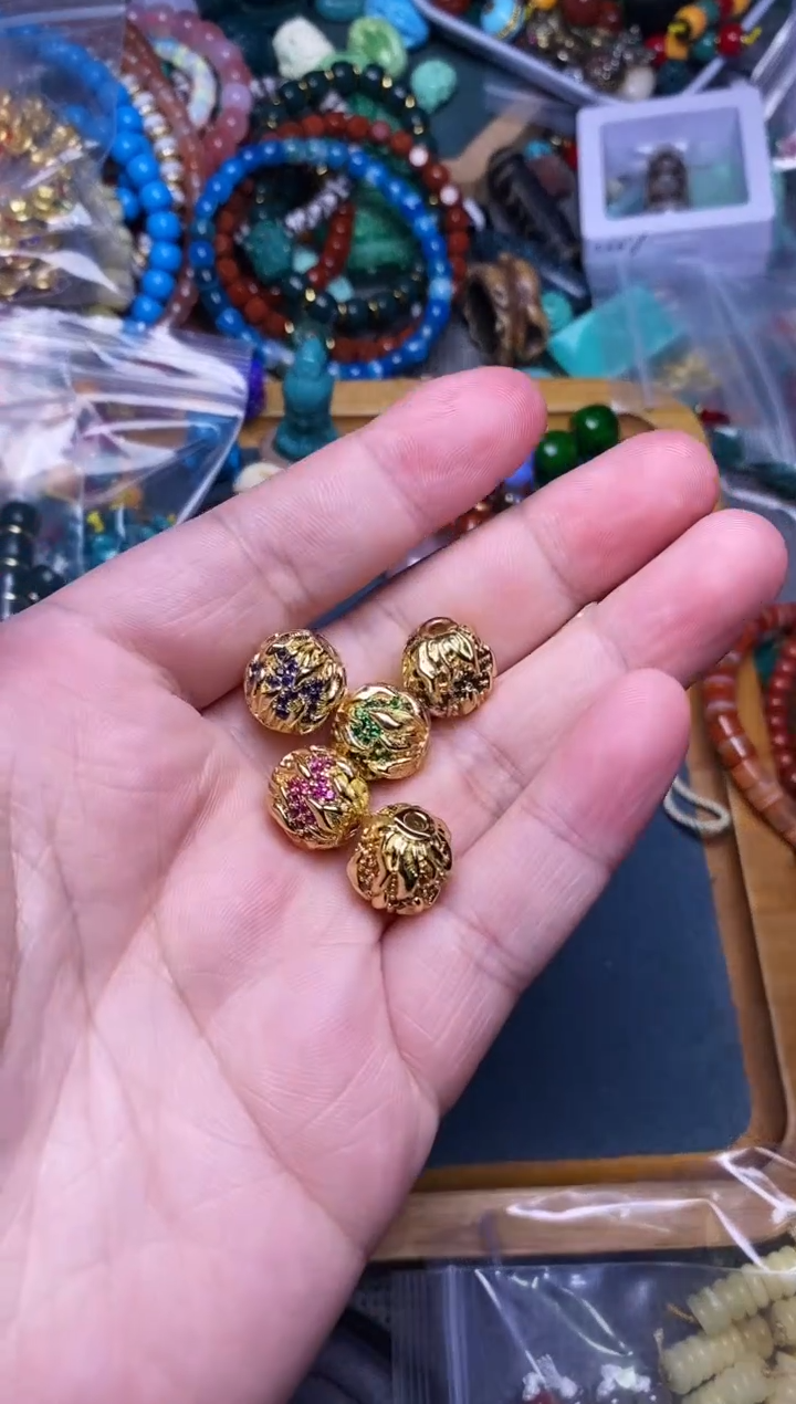 【闪购商品】镶嵌五行珠卡12mm 一组发