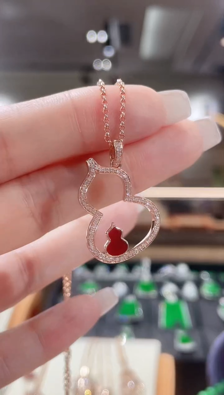 【闪购商品】钻石项链18K金镶嵌项链