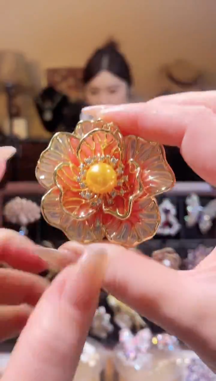 合成立方氧化锆铜合金金色花