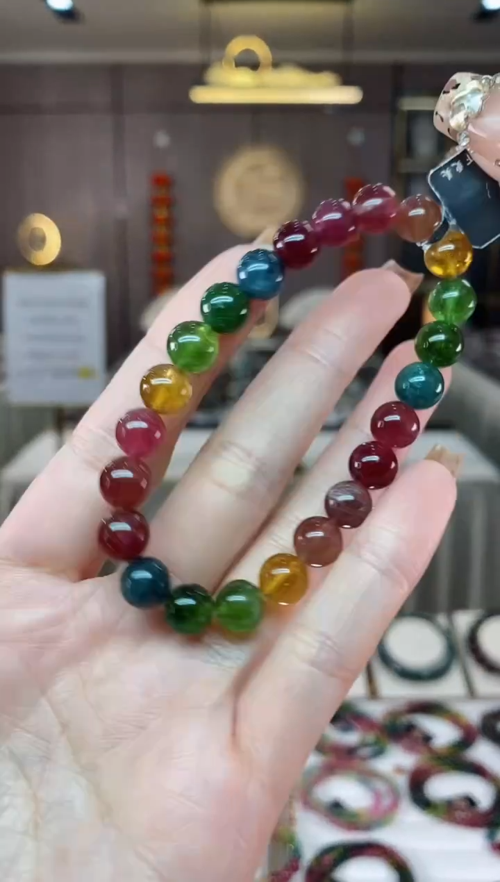 【闪购商品】碧玺单圈手串8mm+未镶嵌一物一证dan