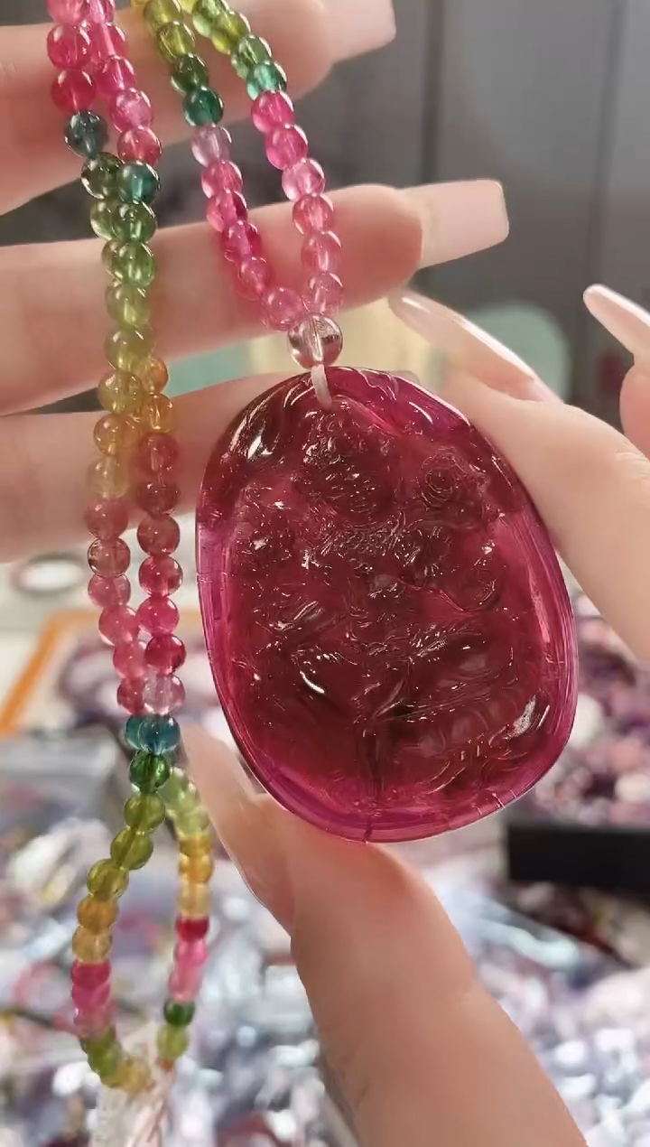 【闪购商品】碧玺度母项链未镶嵌多人多样性发其一