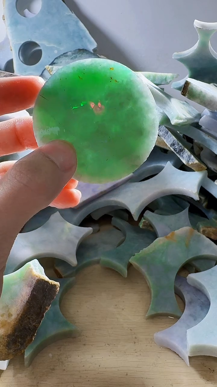 翡翠裸石缅甸翡翠A货文191