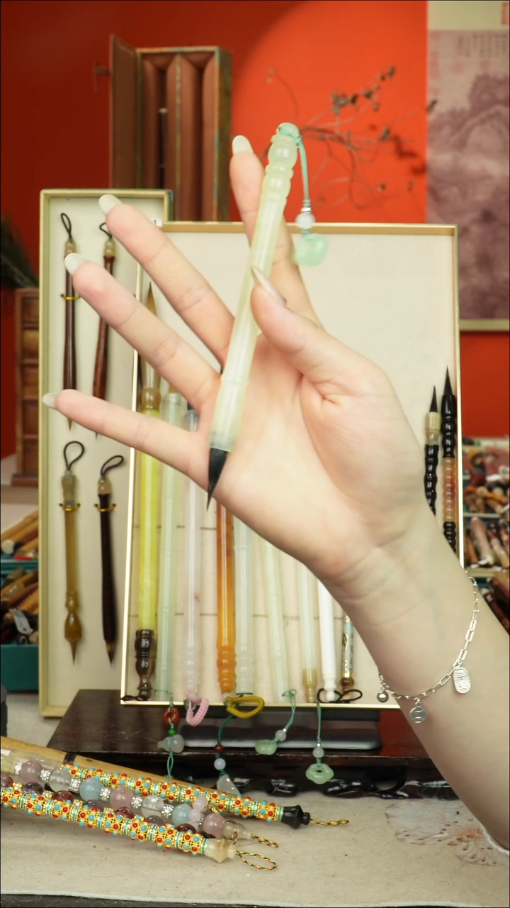 218号闪孤品高货毛笔链接 清水试笔 蘸墨不退