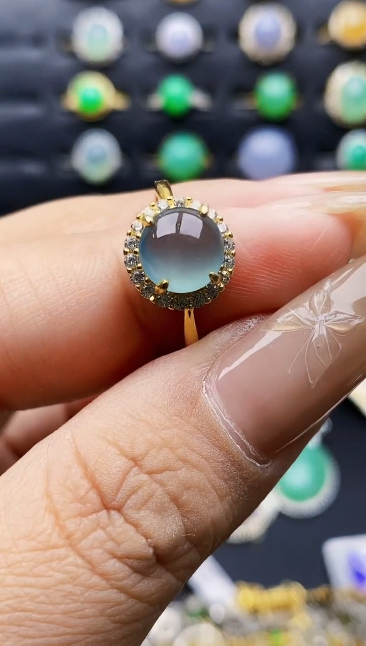 银S925镶嵌戒指翡翠1663