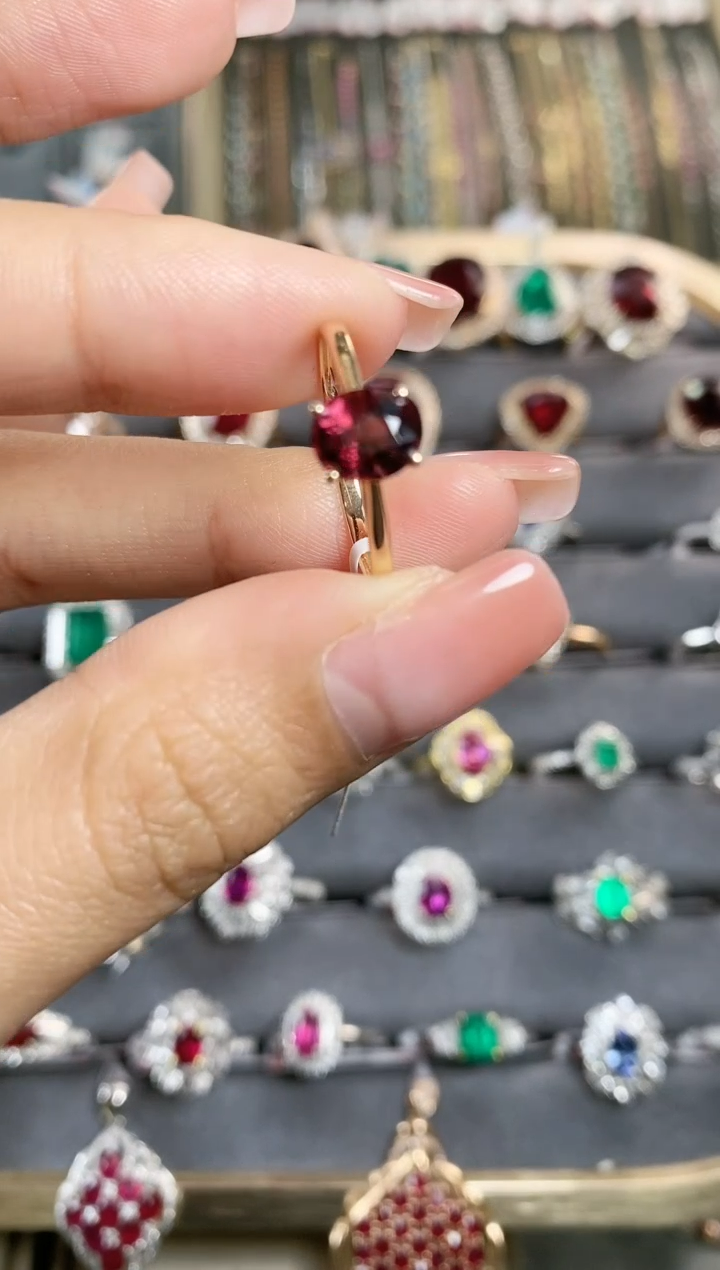 【闪购商品】碧玺戒指18K金镶嵌一个