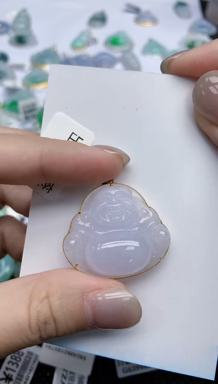 【闪购商品】翡翠颈饰18K金镶嵌天然翡翠A货