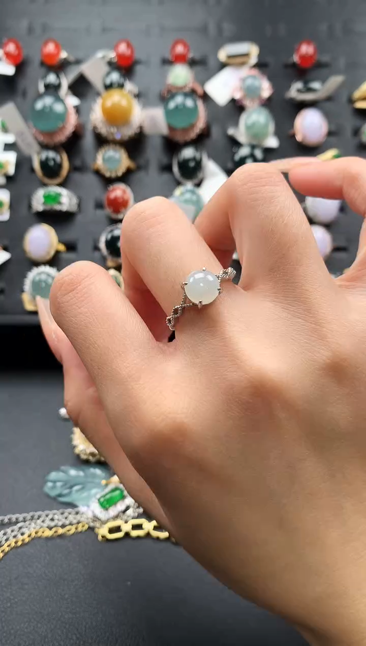 【闪购商品】翡翠戒指银S925镶嵌3464654645