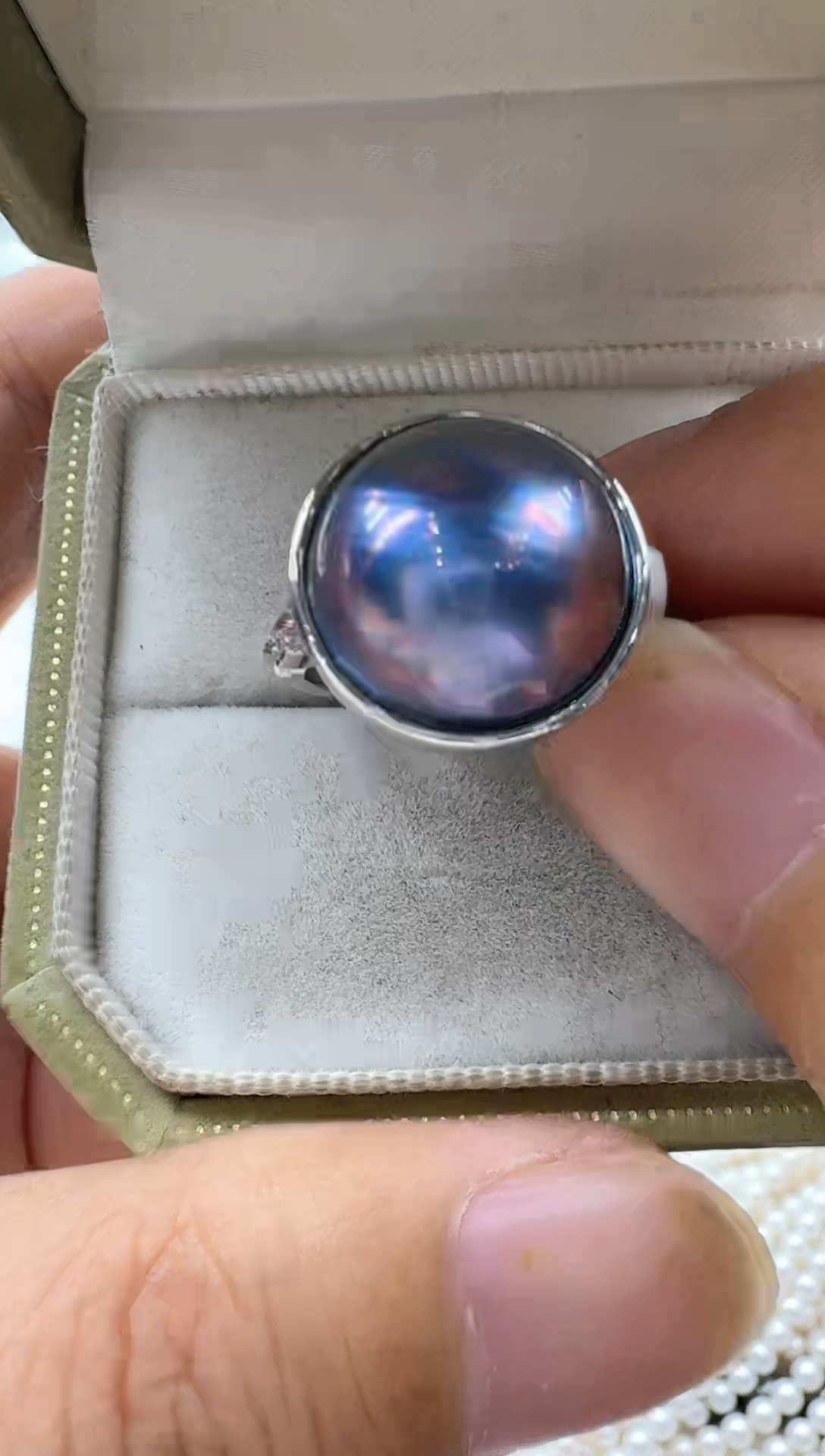 【闪购商品】拼合珍珠（马贝珠）戒指银S925镶嵌非基地发货不带证书