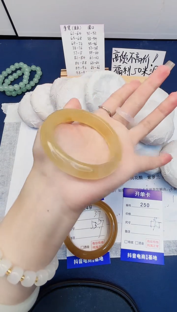 【闪购商品】石英质玉手镯未镶嵌250-财气镯-圈口54