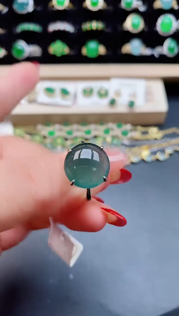 【闪购商品】翡翠戒指银S925镶嵌508550