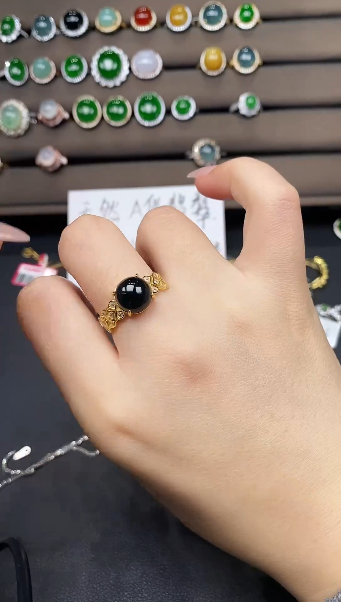 银S925镶嵌戒指翡翠111