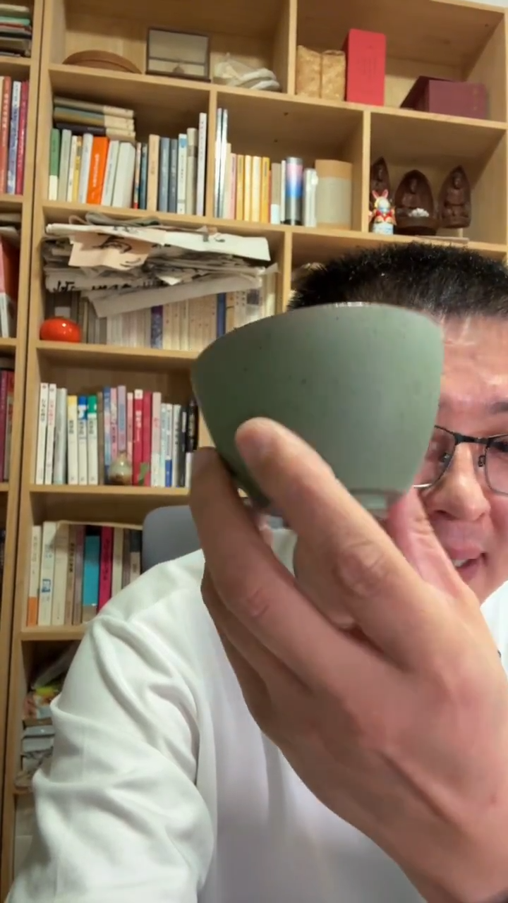 书法福利品主人杯绿釉