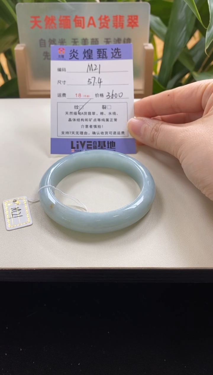未镶嵌手镯翡翠?*?圈口57.4编码m21