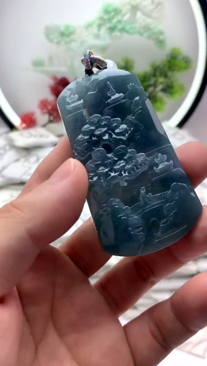 【闪购商品】翡翠颈饰未镶嵌山水