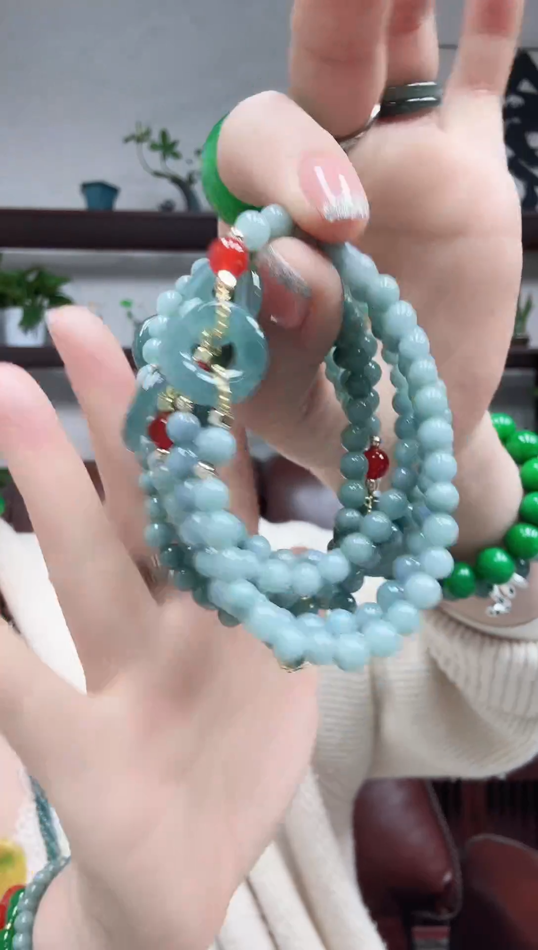 未镶嵌手链翡翠664编号环环相扣手串