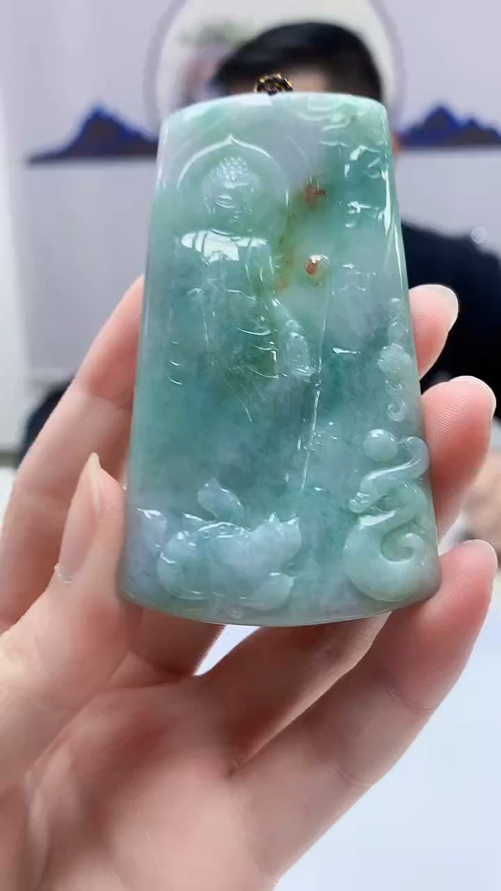 【闪购商品】定制翡翠未镶嵌5152zm-毛货挂件观音260