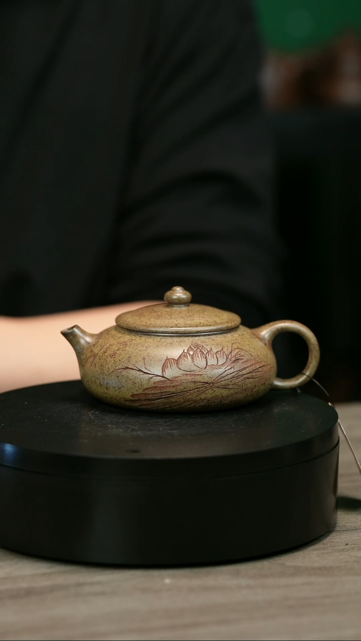 茶壶紫砂开****打H2028李琴柴烧莲花寒江